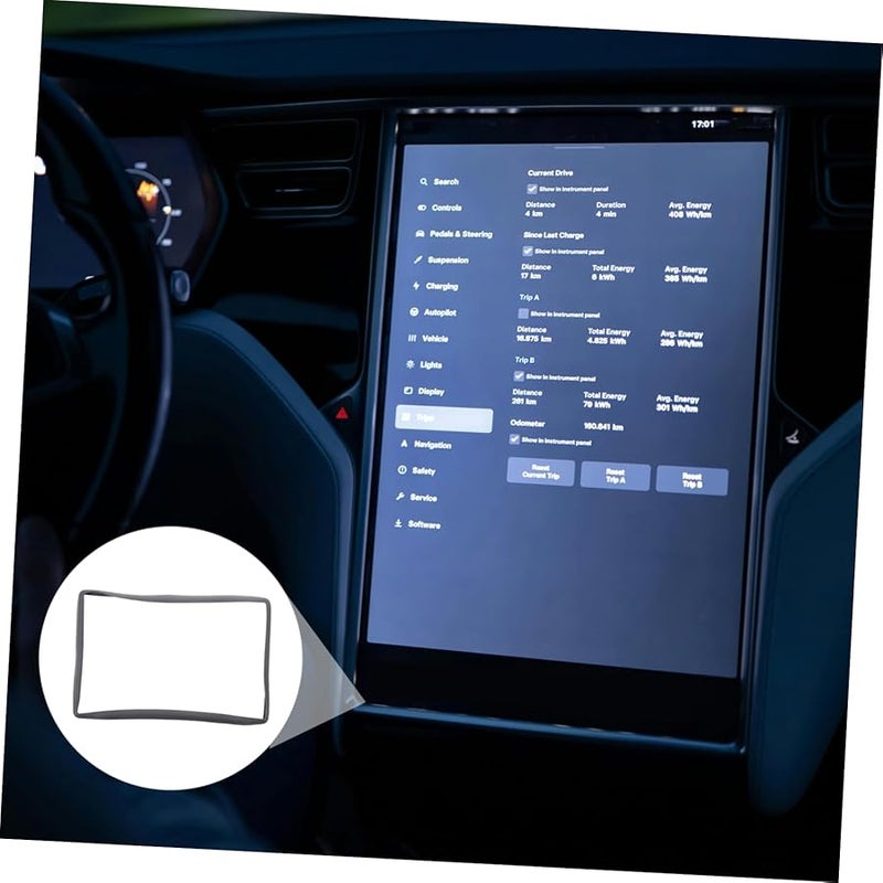 Grey Flexible Navigation Protector Frame Soft Screen Guard For Model Y Center Console - Image 4